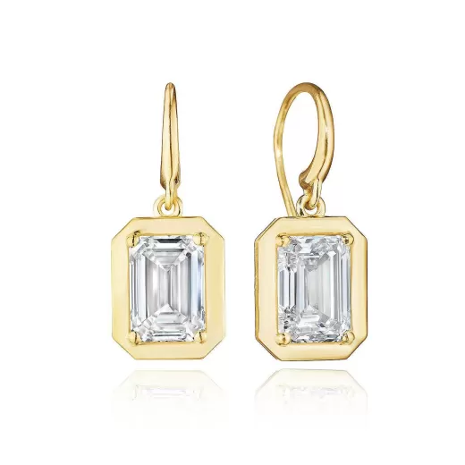 New Tacori Diamond French Wire Earring - 4.1Ct 18Kt Yellow Gold