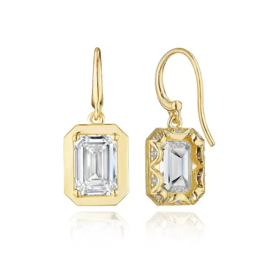 New Tacori Diamond French Wire Earring - 4.1Ct 18Kt Yellow Gold