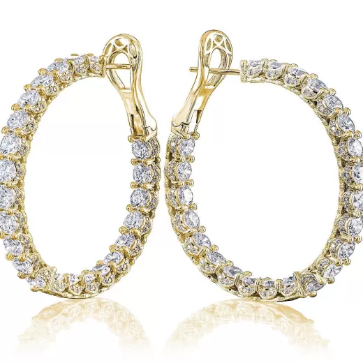 Online Tacori Diamond Hoop Earrings 18Kt Yellow Gold