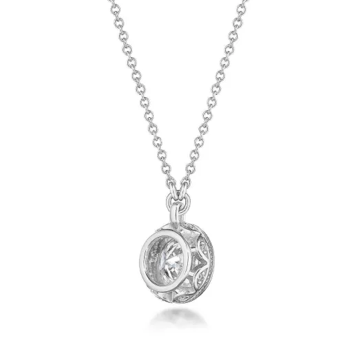 Cheap Tacori Diamond Necklace - 1Ct 18Kt White Gold