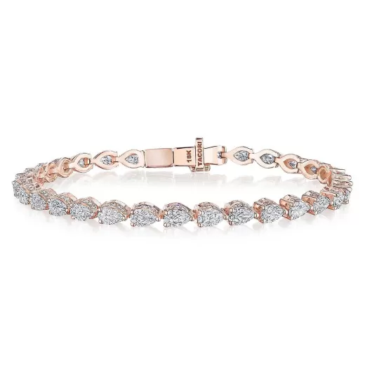 Best Tacori Diamond Tennis Bracelet 18Kt Rose Gold