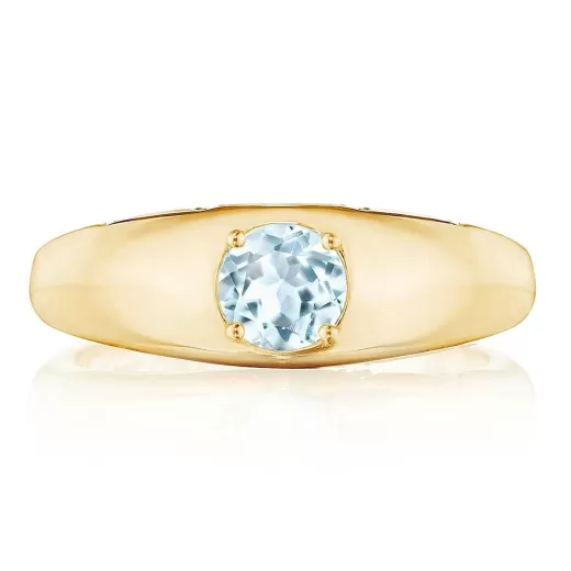 Discount Tacori Domed Sky Blue Topaz Ring - 0.7Ct 18Kt Yellow Gold