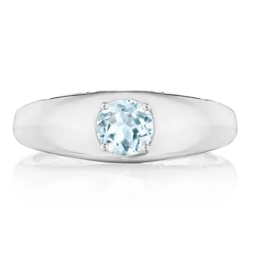 Best Sale Tacori Domed Sky Blue Topaz Ring - 0.7Ct 18Kt White Gold