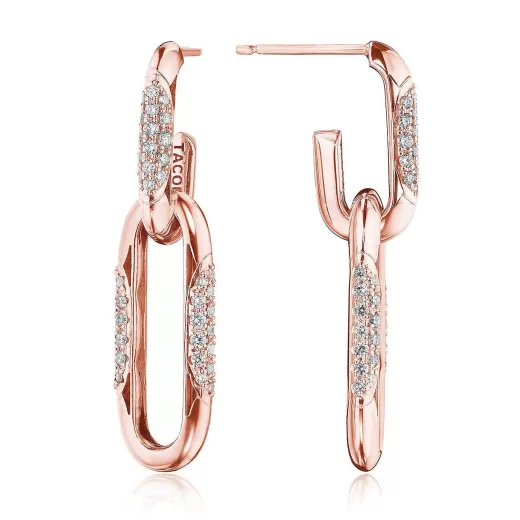 New Tacori Double Link Earrings 18Kt Rose Gold