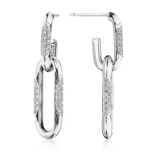 Online Tacori Double Link Earrings 18Kt White Gold