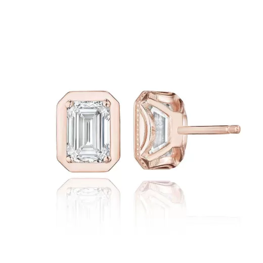 Flash Sale Tacori Emerald Diamond Stud Earring - 1.5Ct 18Kt Rose Gold