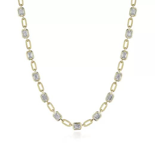 Cheap Tacori Lab Grown Diamond Link Necklace 18Kt Yellow Gold