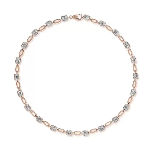 Online Tacori Lab Grown Diamond Link Necklace 18Kt Rose Gold