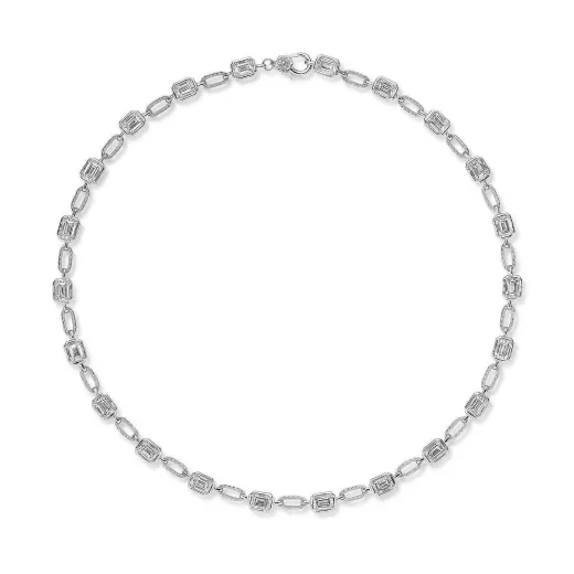 Hot Tacori Lab Grown Diamond Link Necklace 18Kt White Gold