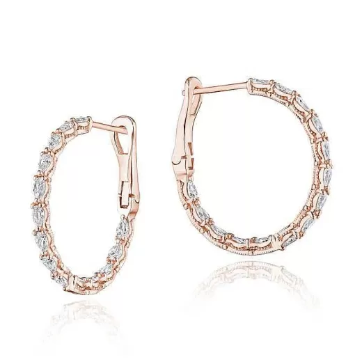 Shop Tacori Large Hoop Earrings In 18K Rose Gold 18Kt Rose Gold