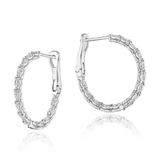 Hot Tacori Large Hoop Earrings In 18K White Gold 18Kt White Gold