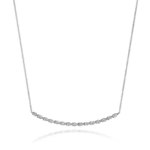 Hot Tacori Pear Diamond Necklace In 18K White Gold 18Kt White Gold