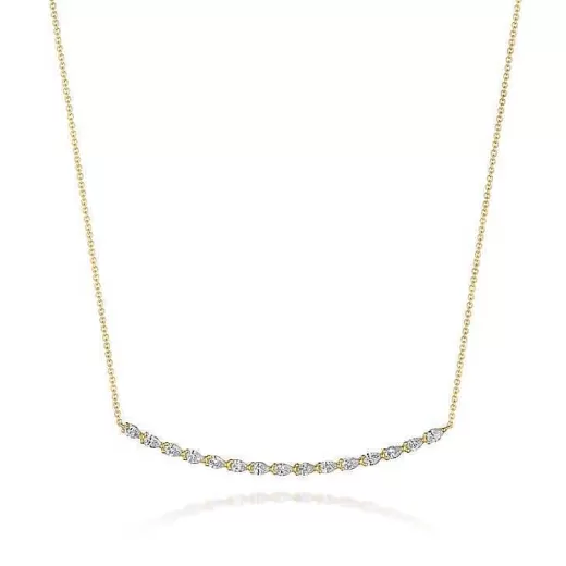 New Tacori Pear Diamond Necklace In 18K Yellow Gold 18Kt Yellow Gold