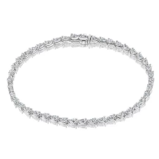 Hot Tacori Pear Diamond Tennis Bracelet In 18K White Gold 18Kt White Gold