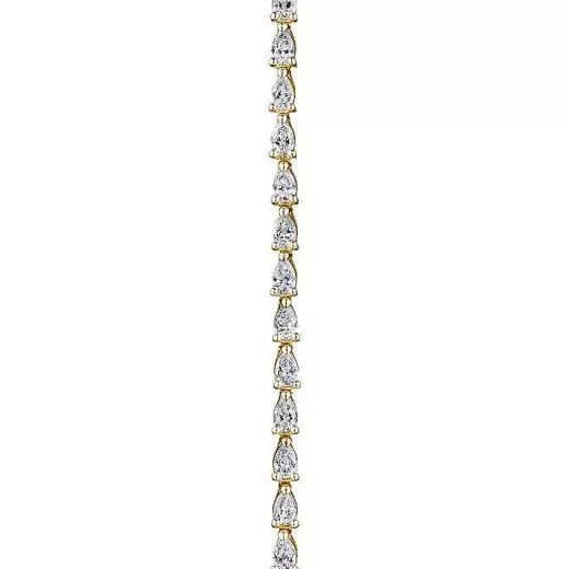 Hot Tacori Pear Diamond Tennis Necklace In 18K Yellow Gold 18Kt Yellow Gold