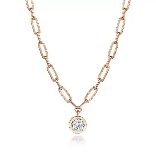 Sale Tacori Petite Diamond Link Necklace - 1.54Ct 18Kt Rose Gold