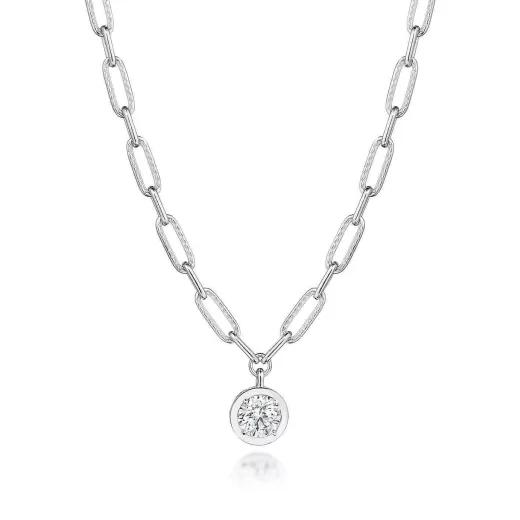 New Tacori Petite Diamond Link Necklace - 1.54Ct 18Kt White Gold