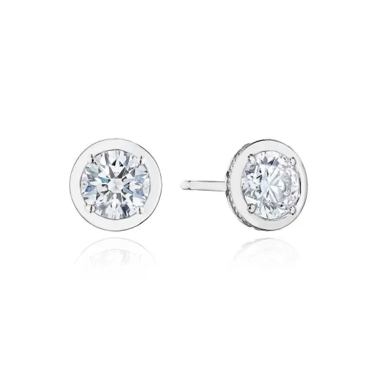 Cheap Tacori Round Diamond Stud Earring - 1.5Ct 18Kt White Gold