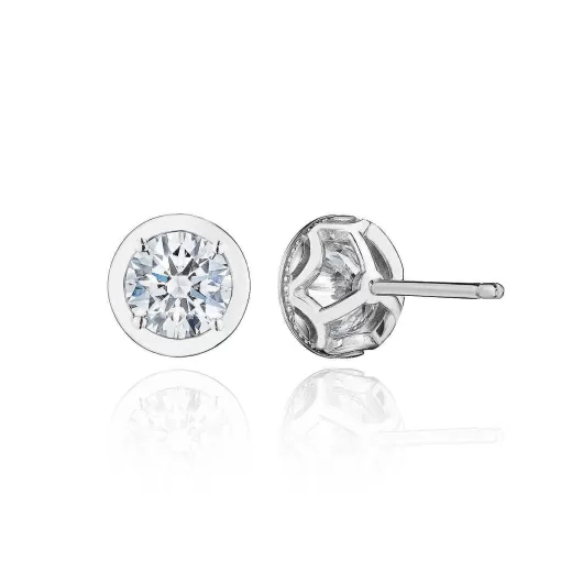 Cheap Tacori Round Diamond Stud Earring - 1.5Ct 18Kt White Gold