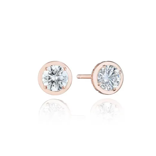 Clearance Tacori Round Diamond Stud Earring - 1Ct 18Kt Rose Gold