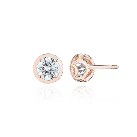 Clearance Tacori Round Diamond Stud Earring - 1Ct 18Kt Rose Gold