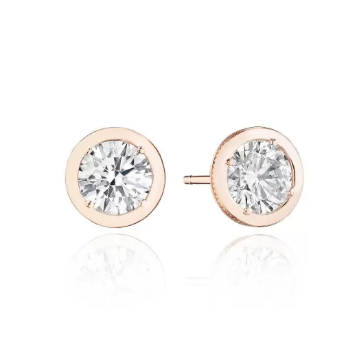 Sale Tacori Round Diamond Stud Earring - 2.08Ct 18Kt Rose Gold