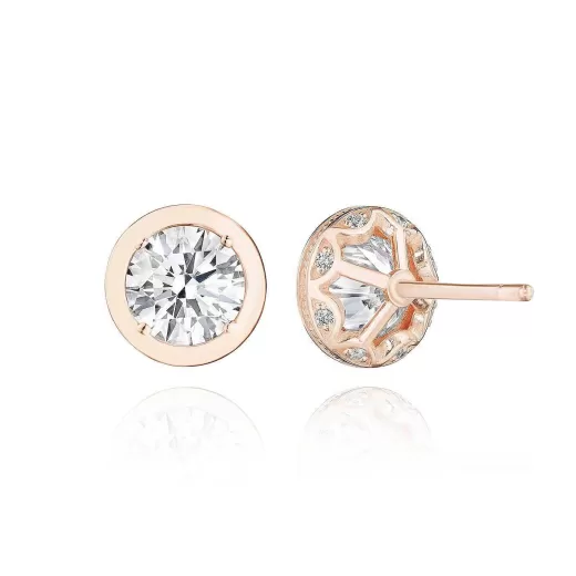 Sale Tacori Round Diamond Stud Earring - 2.08Ct 18Kt Rose Gold