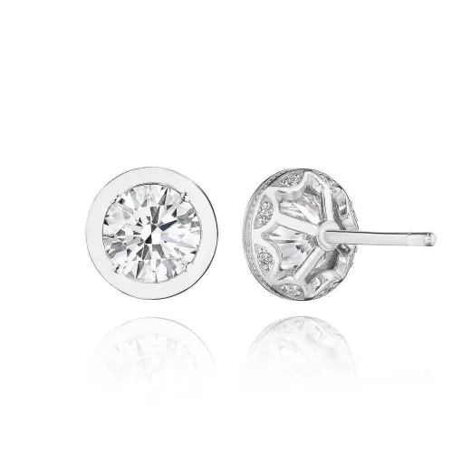 Flash Sale Tacori Round Diamond Stud Earring - 2.08Ct 18Kt White Gold