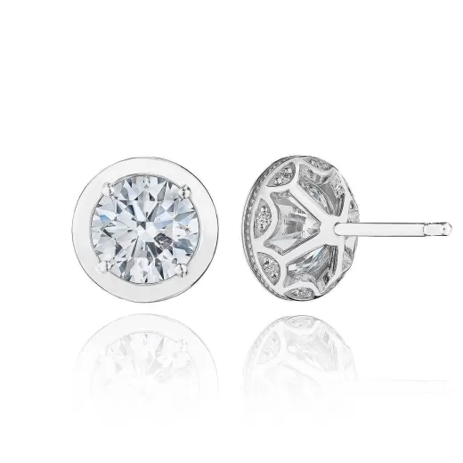 Best Sale Tacori Round Diamond Stud Earring - 3.08Ct 18Kt White Gold