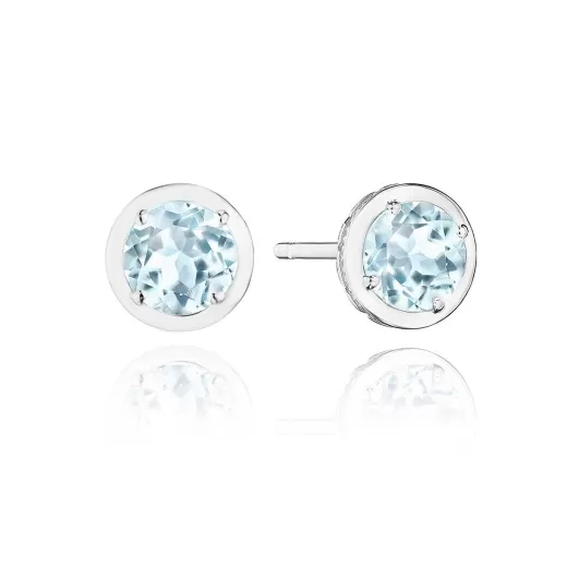 Shop Tacori Round Sky Blue Topaz Stud Earring - 1.4Ct 18Kt White Gold