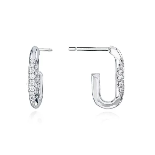 Best Sale Tacori Single Link Earrings 18Kt White Gold