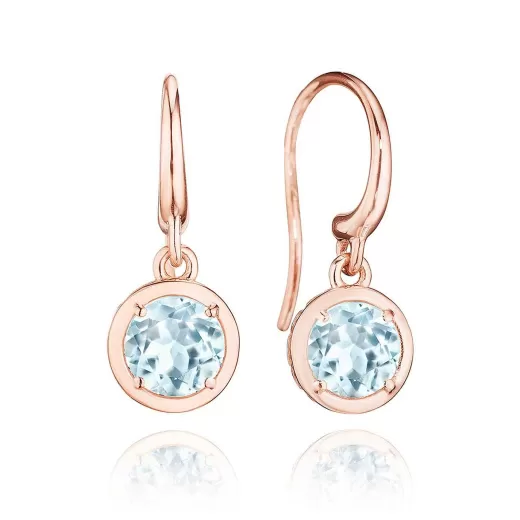 Cheap Tacori Sky Blue Topaz French Wire Earring - 1.4Ct 18Kt Rose Gold