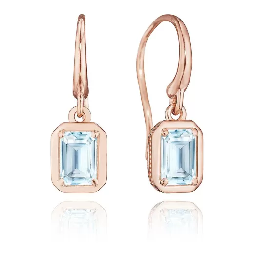 Shop Tacori Sky Blue Topaz French Wire Earring - 1.4Ct 18Kt Rose Gold