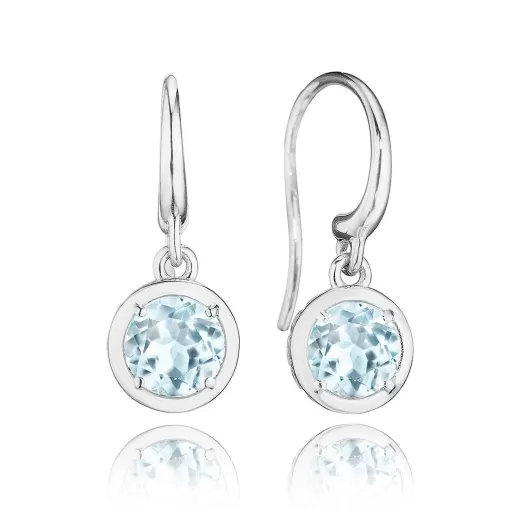 New Tacori Sky Blue Topaz French Wire Earring - 1.4Ct 18Kt White Gold