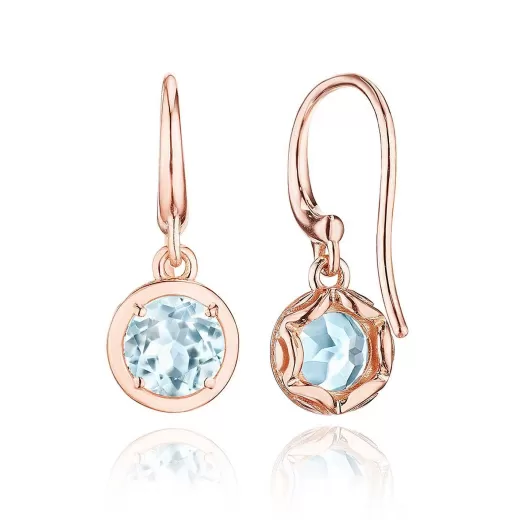 Cheap Tacori Sky Blue Topaz French Wire Earring - 1.4Ct 18Kt Rose Gold