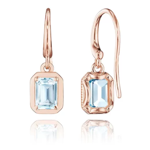 Shop Tacori Sky Blue Topaz French Wire Earring - 1.4Ct 18Kt Rose Gold