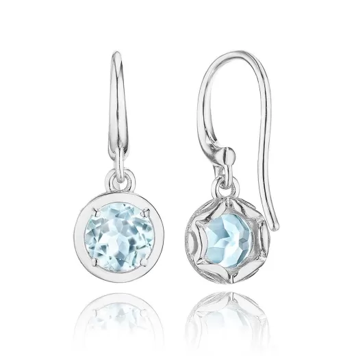 New Tacori Sky Blue Topaz French Wire Earring - 1.4Ct 18Kt White Gold