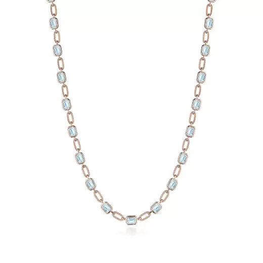 Cheap Tacori Sky Blue Topaz Link Necklace 18Kt Rose Gold