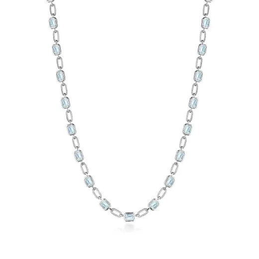 Online Tacori Sky Blue Topaz Link Necklace 18Kt White Gold