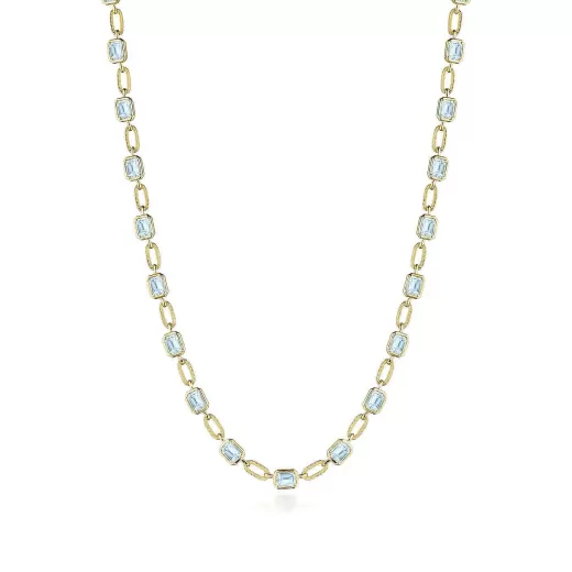 Outlet Tacori Sky Blue Topaz Link Necklace 18Kt Yellow Gold