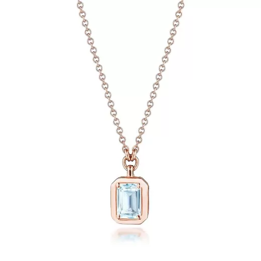 Cheap Tacori Sky Blue Topaz Necklace - 0.7Ct 18Kt Rose Gold