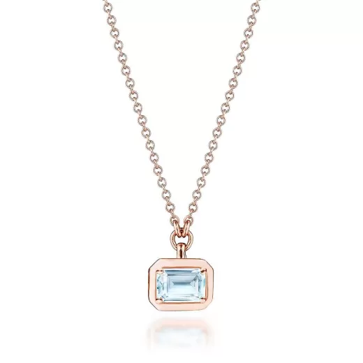 Best Sale Tacori Sky Blue Topaz Necklace - 0.7Ct 18Kt Rose Gold