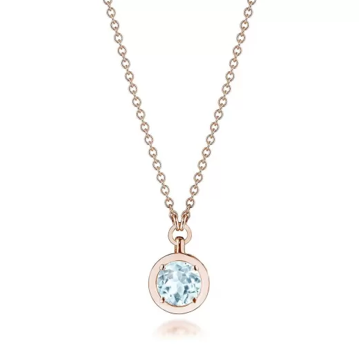 Sale Tacori Sky Blue Topaz Necklace - 0.7Ct 18Kt Rose Gold