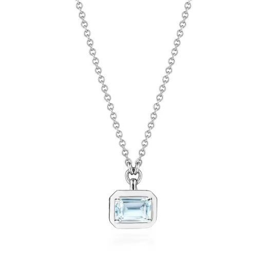 Flash Sale Tacori Sky Blue Topaz Necklace - 0.7Ct 18Kt White Gold