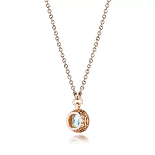 Sale Tacori Sky Blue Topaz Necklace - 0.7Ct 18Kt Rose Gold