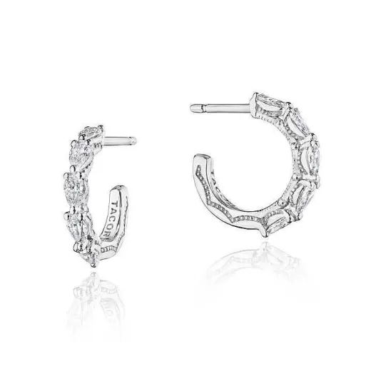 Hot Tacori Small Hoop Earrings In 18K White Gold - 12.90Mm 18Kt White Gold